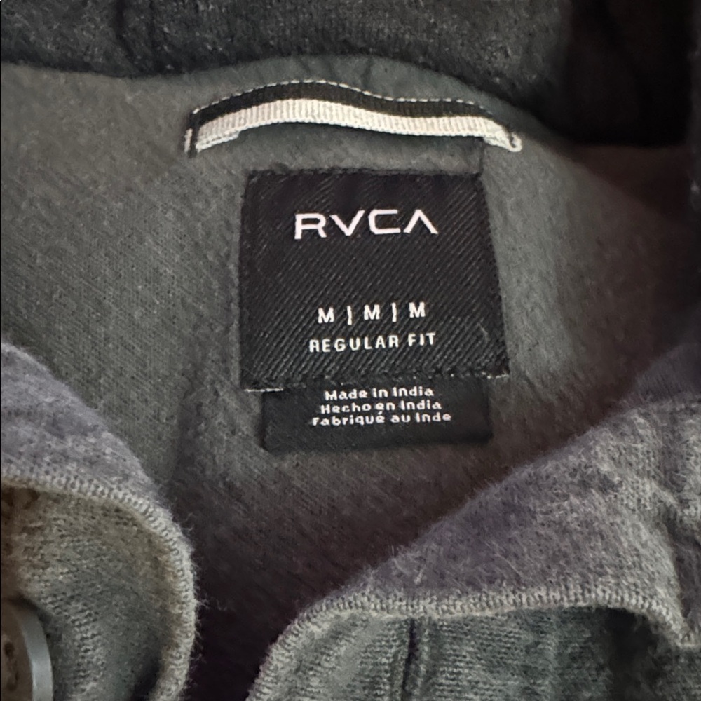 RVCA Men's Hooded Shirt Jacket in Charcoal - Picture 3 of 3